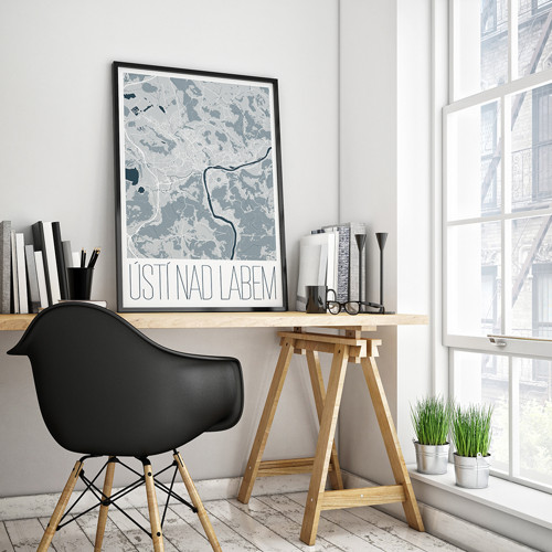 ÚSTÍ NAD LABEM, 50x70cm, moderní, světle modré — foto 2