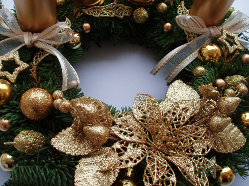 Adventní věnec zlatý 3 — foto 2