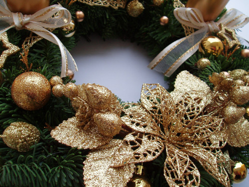 Adventní věnec zlatý 3 — foto 3