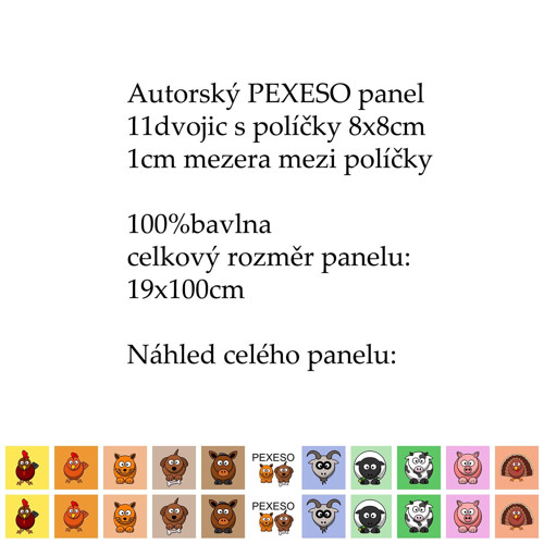 PEXESO panel 8x8cm, 11 dvojic: DOMÁCÍ OKÁČI — foto 2