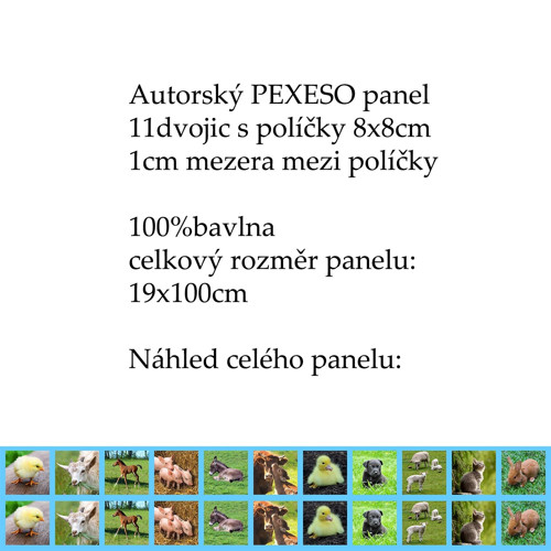 PEXESO panel 8x8cm, 11 dvojic: MLÁĎÁTKA — foto 2
