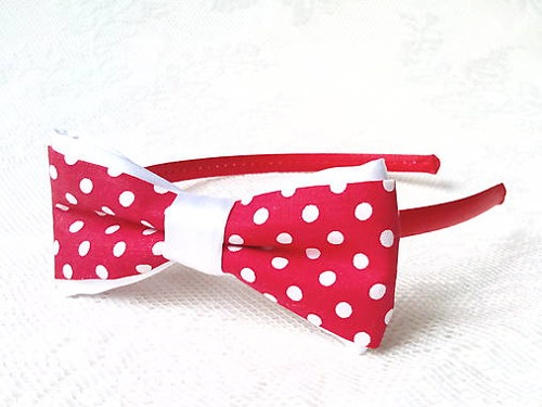Pin Up headband (red/white polka dots) — foto 2