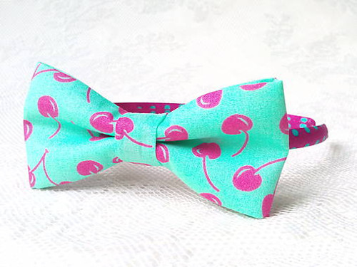 Turquoise headband with pink cherries — foto 2