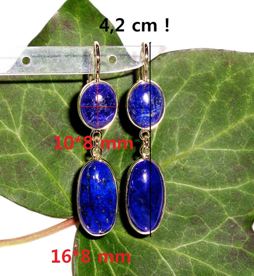 ZLATÉ visací náušnice LAPIS LAZULI — foto 2
