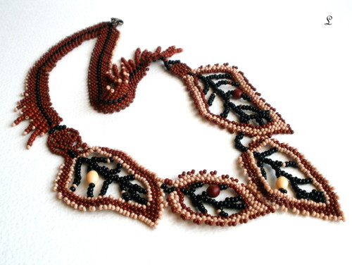 Náhrdelník - Kaštanová elegance — foto 2