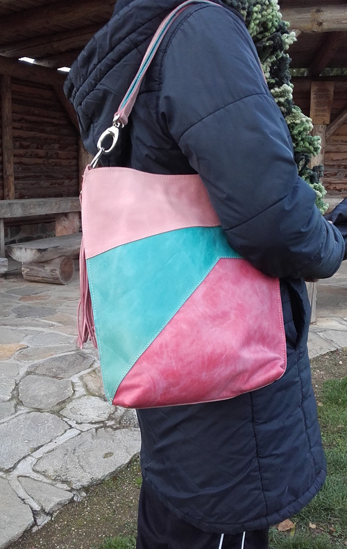Kožená kabela "diagonalemulticolore" — foto 4