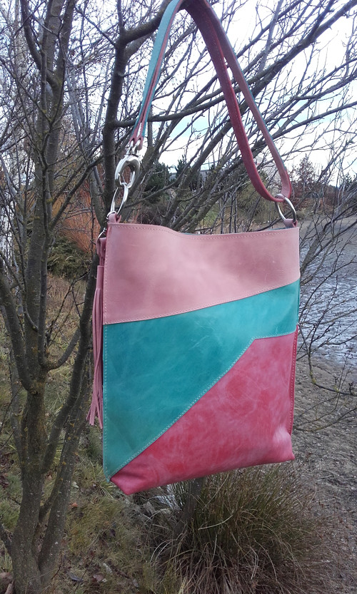 Kožená kabela "diagonalemulticolore" — foto 3