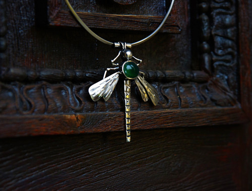 Nerezový náhrdelník..." Silver dragonfly " — foto 4