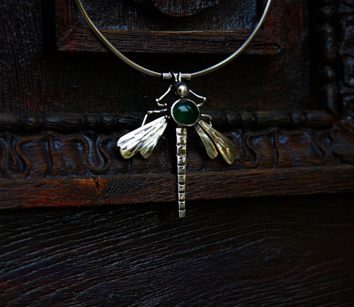 Nerezový náhrdelník..." Silver dragonfly " — foto 5