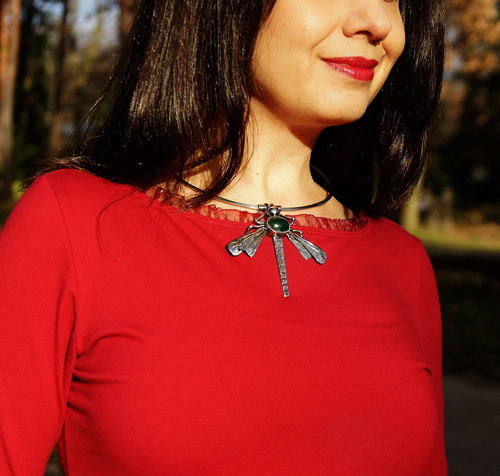 Nerezový náhrdelník..." Silver dragonfly " — foto 6