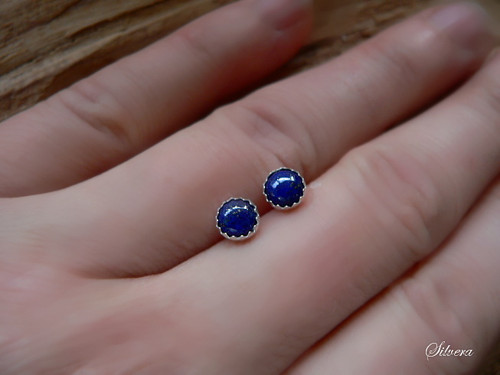 Stříbrné 925 Naušnice ..LAPIS LAZULI... — foto 2