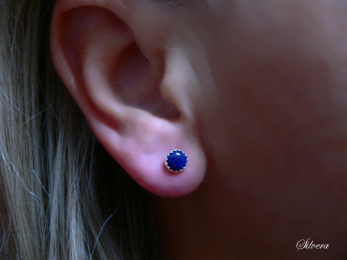 Stříbrné 925 Naušnice ..LAPIS LAZULI... — foto 4