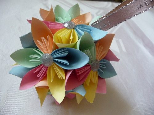 Vánoční origami koule-duhová — foto 2