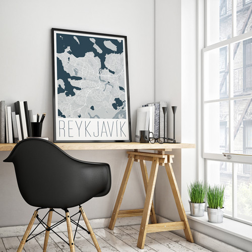 REYKJAVÍK, 50x70cm, moderní, světle modrý — foto 2