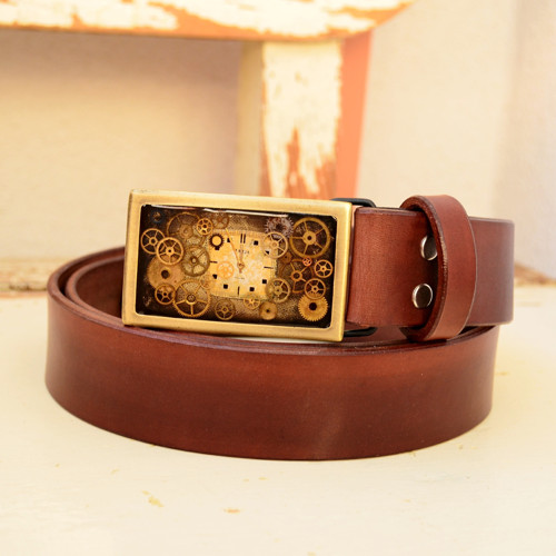 Opasek s bronzovou sponou, steampunk — foto 3