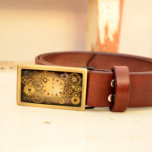 Opasek s bronzovou sponou, steampunk — foto 4