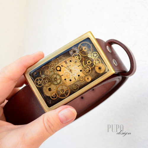 Opasek s bronzovou sponou, steampunk — foto 5