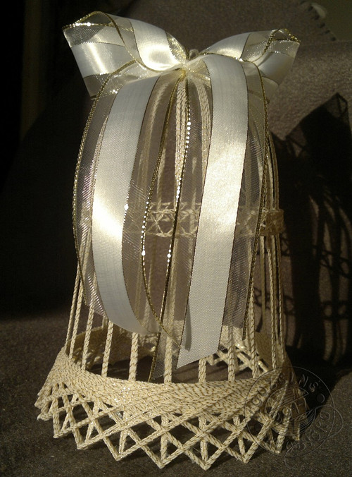 Zvon BÍLOZLATÝ 18 cm — foto 5