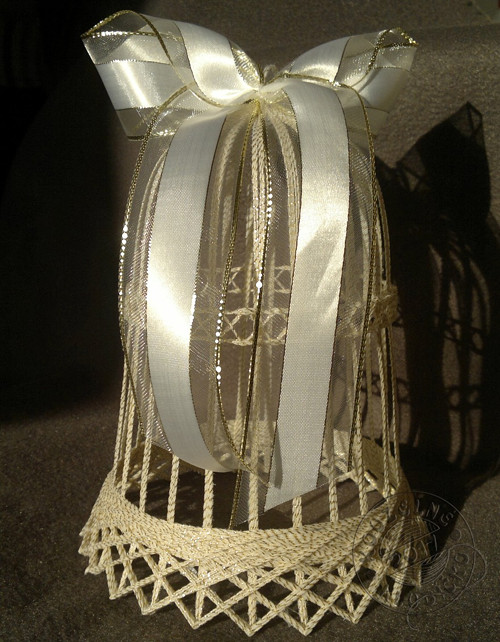Zvon BÍLOZLATÝ 18 cm — foto 6