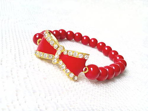 Pin Up bow bracelet (red) — foto 2