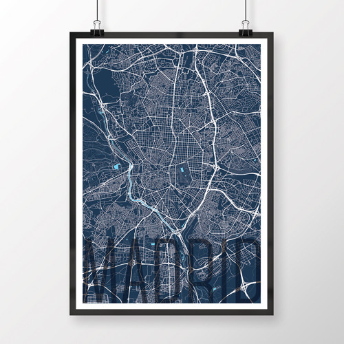 MADRID, 50x70cm, elegantní, tmavě modrý — foto 2