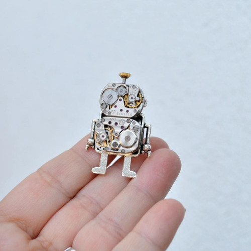 Robotík, Steampunková brož, brože,steampunk — foto 3