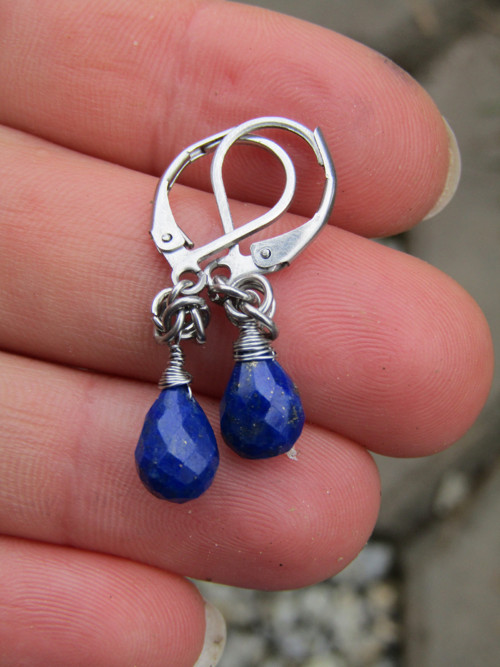 Náušnice lapis lazuli — foto 2