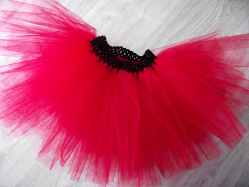 Extra hustá tutu mimi mini sukýnka - červená — foto 2