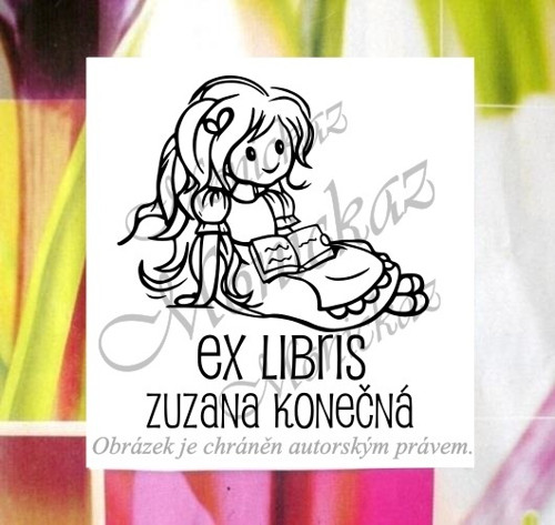 Holčička s knihou ex libris 7 a). Razítko. — foto 2