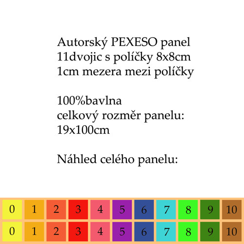 PEXESO panel 8x8cm, 11 dvojic: DUHOVÁ ČÍSLA — foto 2
