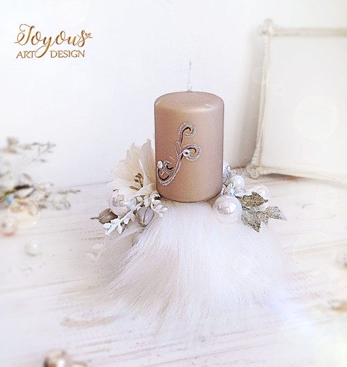 Glamour kožešinový svícen — foto 4