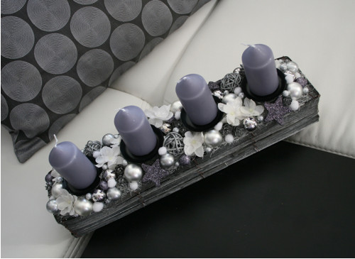Adventní štola šedobílá — foto 2