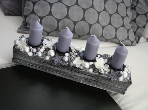 Adventní štola šedobílá — foto 3