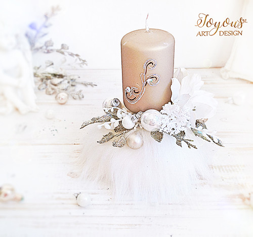 Glamour kožešinový svícen — foto 3