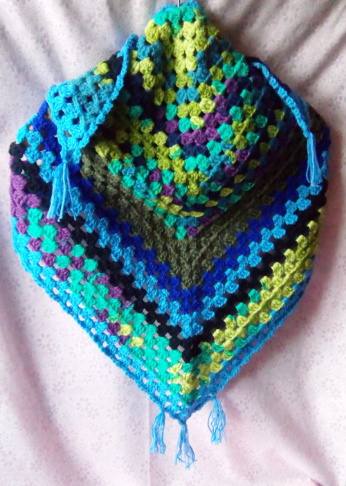 Háčkovaný Šátek / Pléd - Melír Multicolor — foto 2