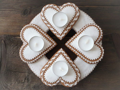 Adventní svícen srdíčkový — foto 2