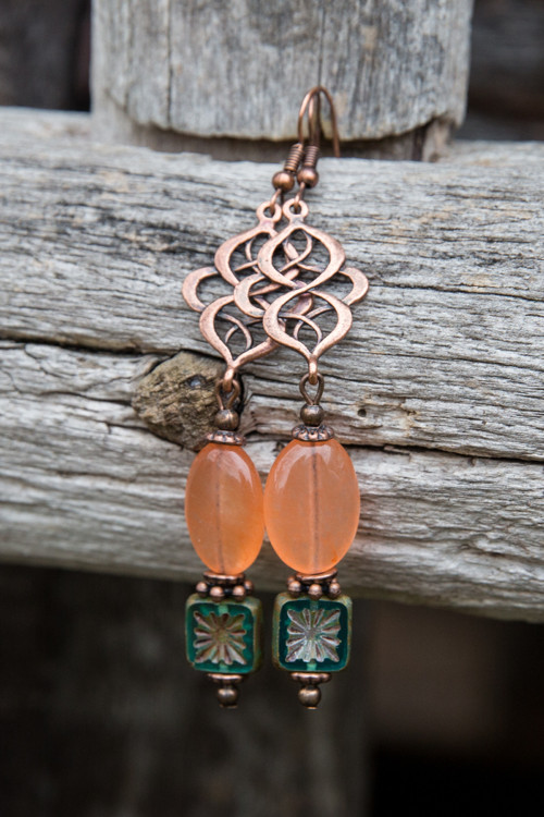 Jadeitové s ornamentom - náušnice — foto 3
