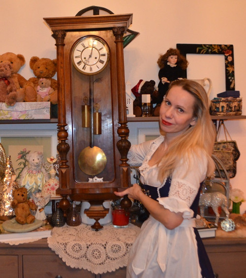 Starožitné nástěnné hodiny pendlovky — foto 2