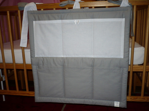 Kapsář k postýlce šedá +bílá 60x60 — foto 2