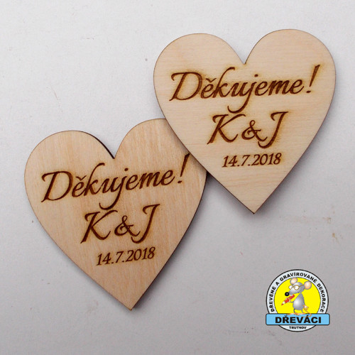 Svatební magnetka SRDÍČKO... KV0167 — foto 2