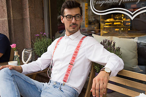 Wedding folklore suspenders (red/white) — foto 3