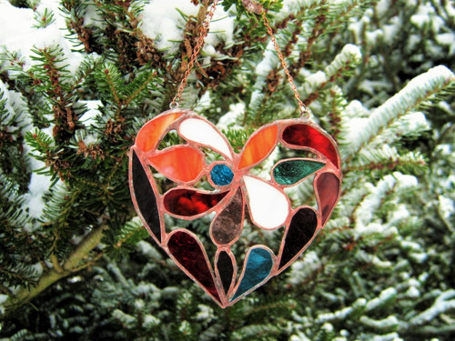 Valentýnské srdíčko, vitráž - tiffany — foto 2