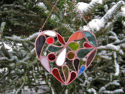 Valentýnské srdíčko, vitráž - tiffany — foto 2