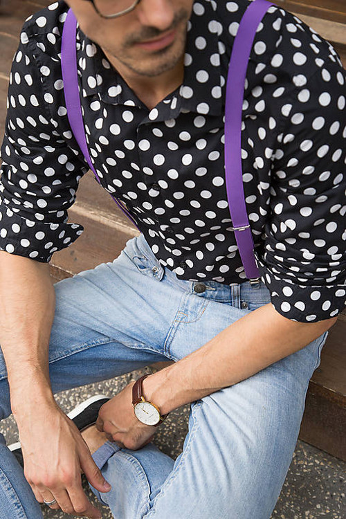 Retro suspenders (violet) — foto 3