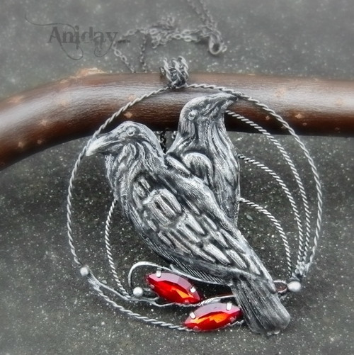 ... Hugin a Munin - amulet - sklo ... — foto 2