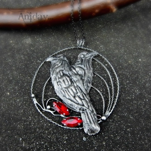 ... Hugin a Munin - amulet - sklo ... — foto 3
