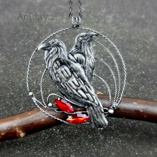 ... Hugin a Munin - amulet - sklo ... — foto 4