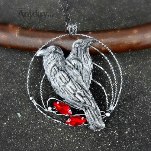 ... Hugin a Munin - amulet - sklo ... — foto 5