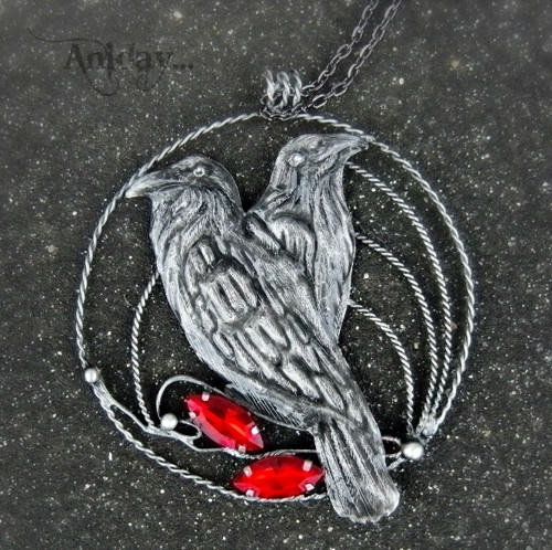 ... Hugin a Munin - amulet - sklo ... — foto 6