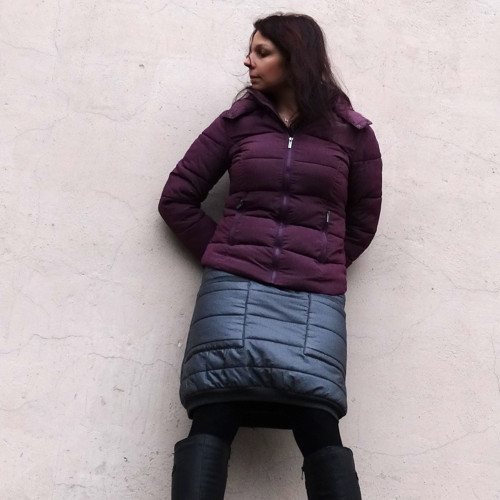 Prošívaná sukně ...šedá — foto 3